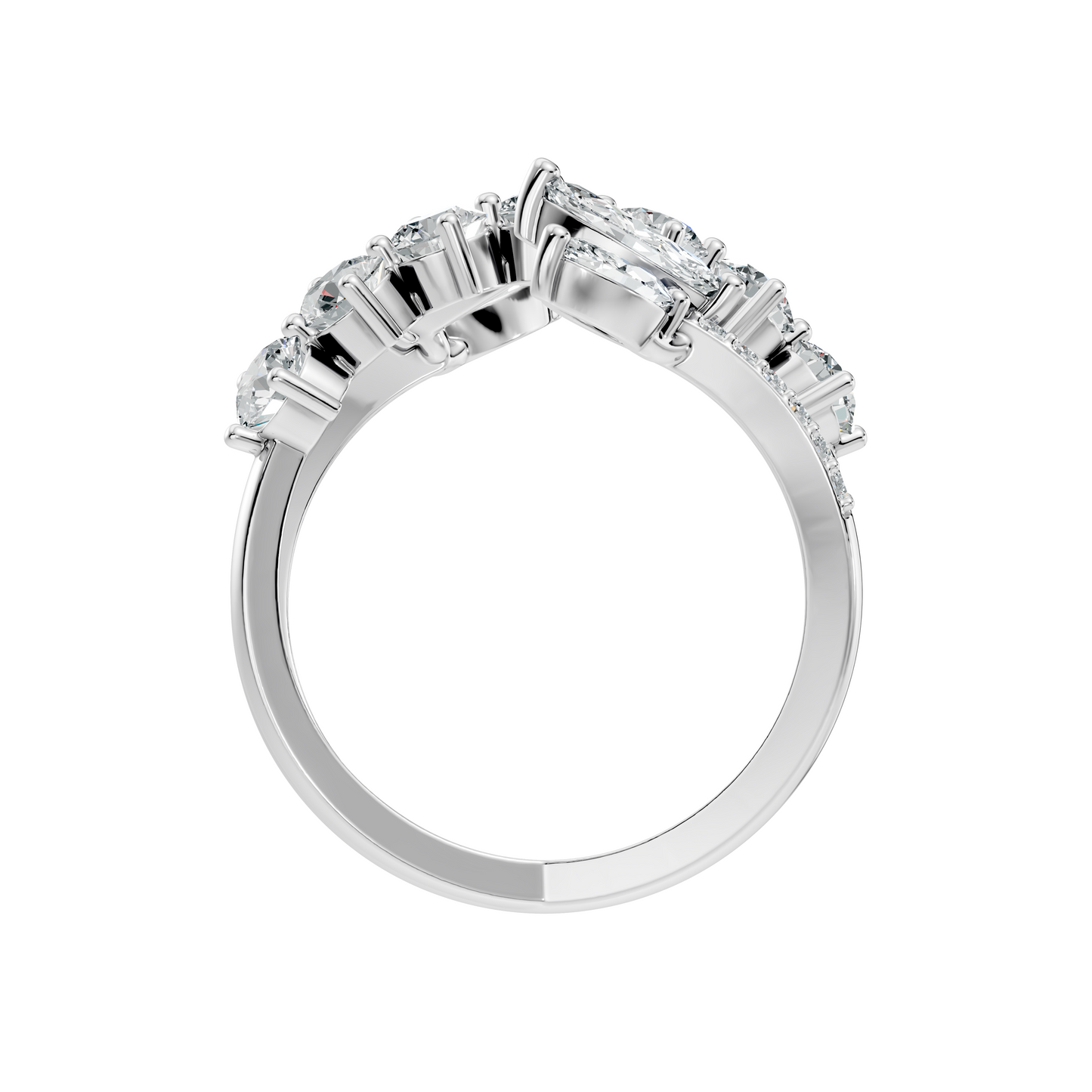 2.51Ct Round and Marquise Cut Lab Grown Diamond Vintage Delicate Classic Wedding Ring For Her - HIGHCARAT DIAMONDS