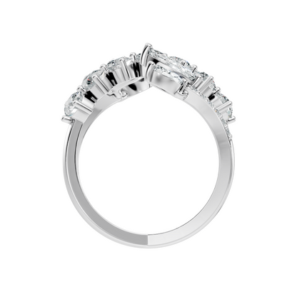 2.51Ct Round and Marquise Cut Lab Grown Diamond Vintage Delicate Classic Wedding Ring For Her - HIGHCARAT DIAMONDS