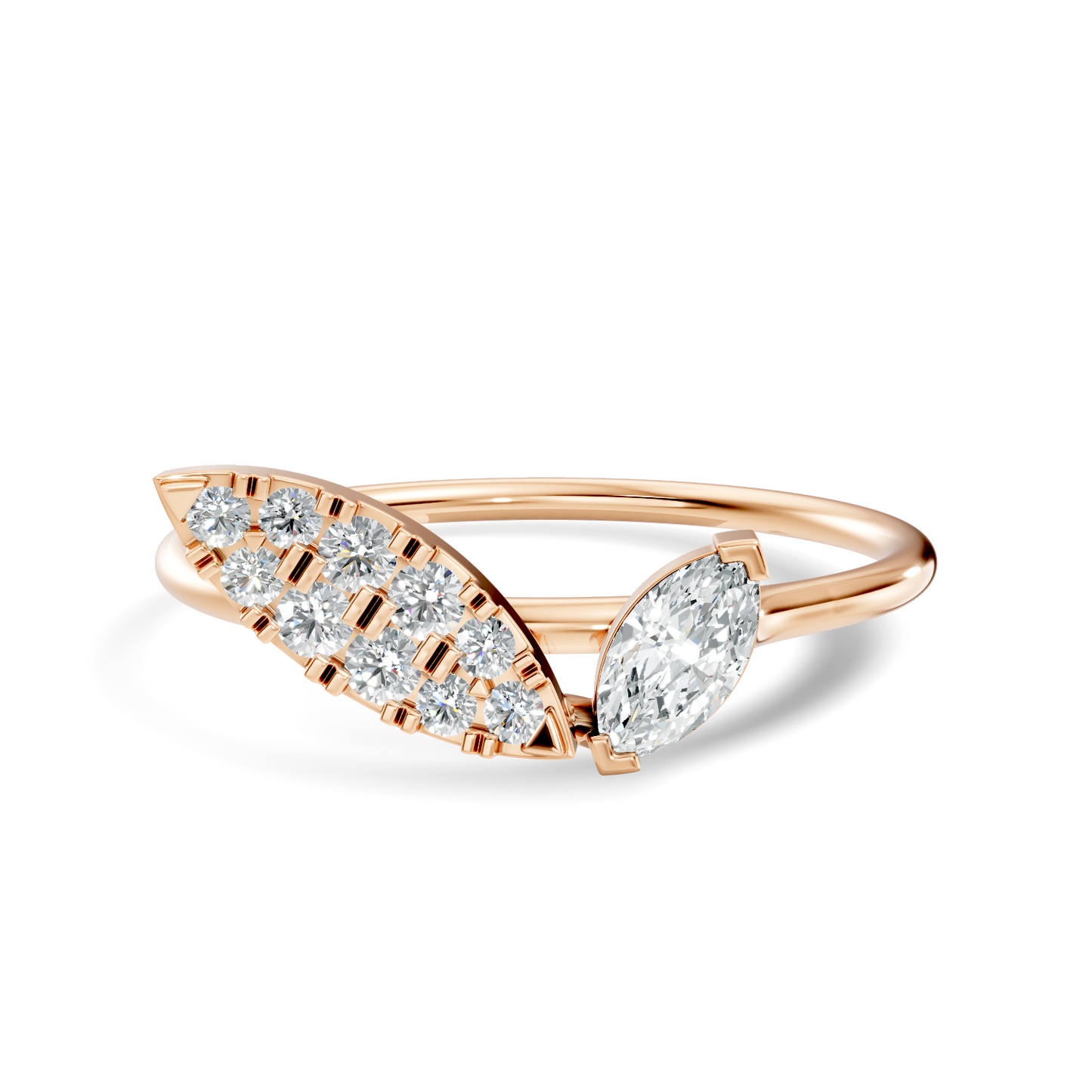 Vintage Marquise and Round Cut Diamond Unique Handcrafted Classic Dainty Party Wear Ring For Women's - HIGHCARAT DIAMONDS