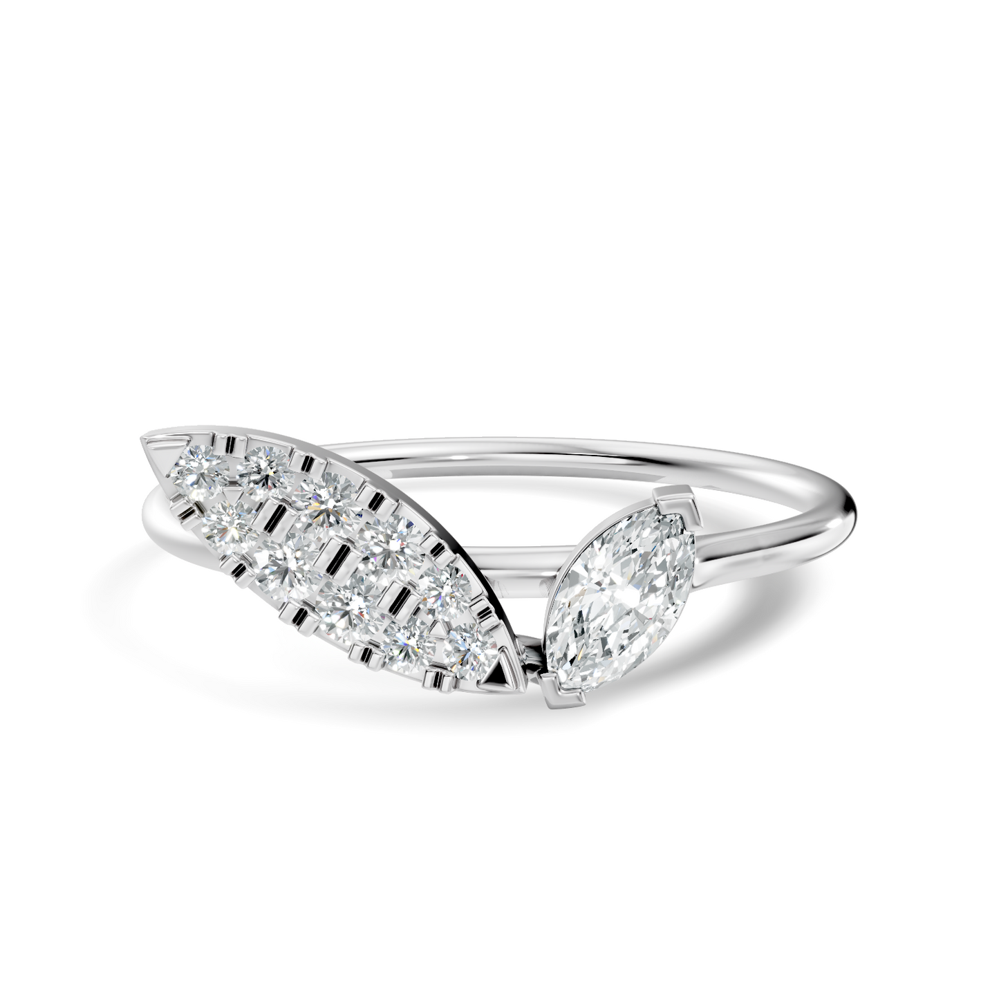 Vintage Marquise and Round Cut Diamond Unique Handcrafted Classic Dainty Party Wear Ring For Women's - HIGHCARAT DIAMONDS