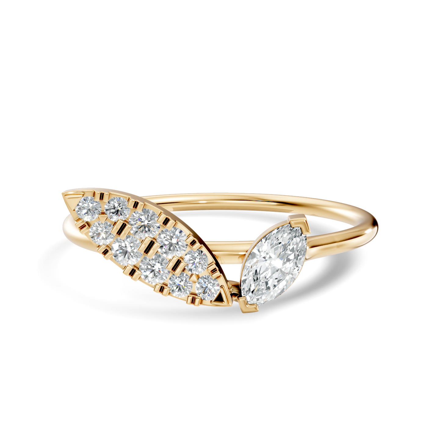 Vintage Marquise and Round Cut Diamond Unique Handcrafted Classic Dainty Party Wear Ring For Women's - HIGHCARAT DIAMONDS