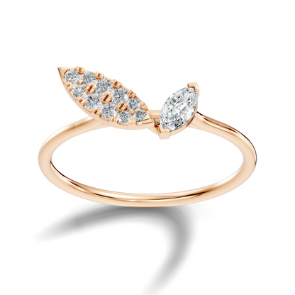 Vintage Marquise and Round Cut Diamond Unique Handcrafted Classic Dainty Party Wear Ring For Women's - HIGHCARAT DIAMONDS