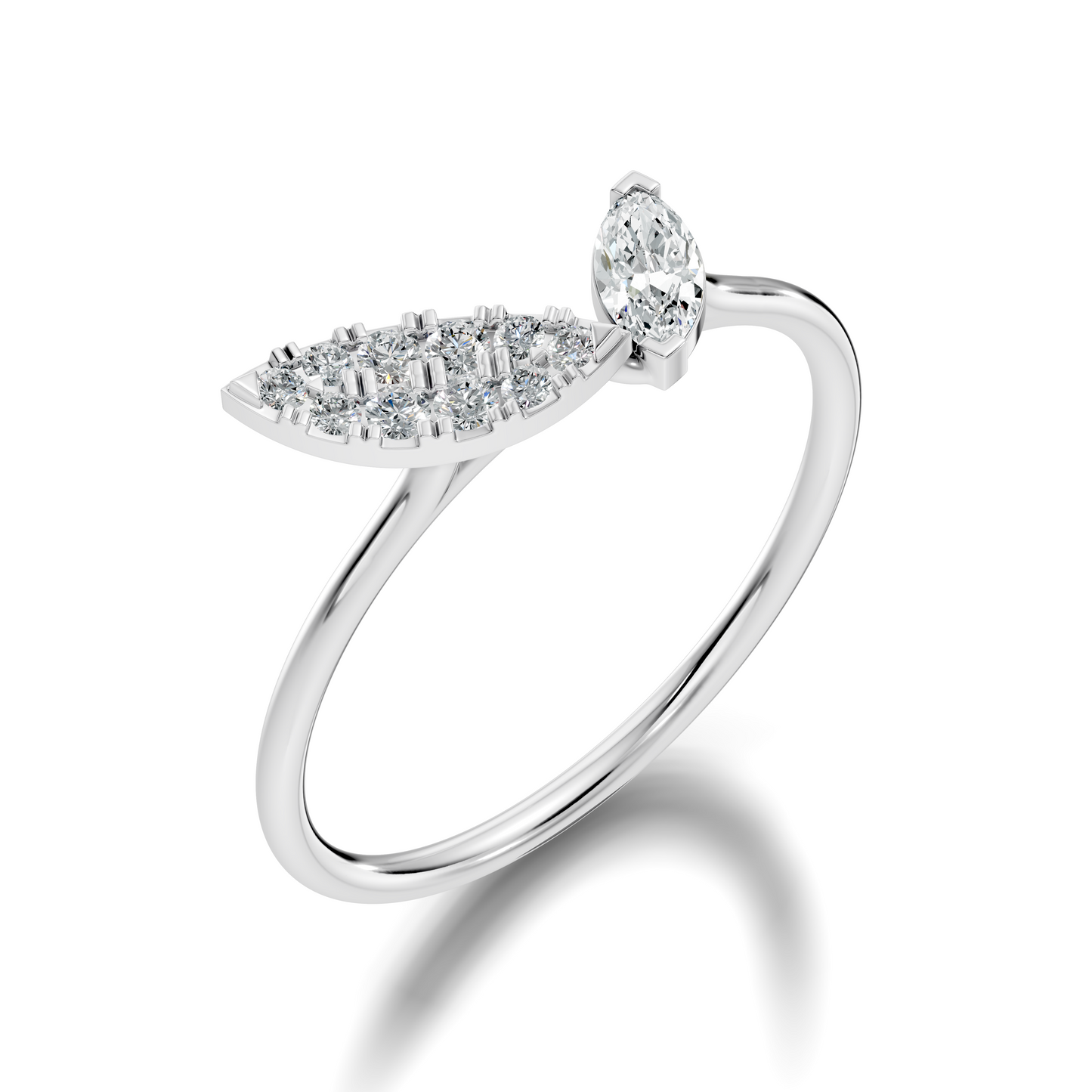 Vintage Marquise and Round Cut Diamond Unique Handcrafted Classic Dainty Party Wear Ring For Women's - HIGHCARAT DIAMONDS