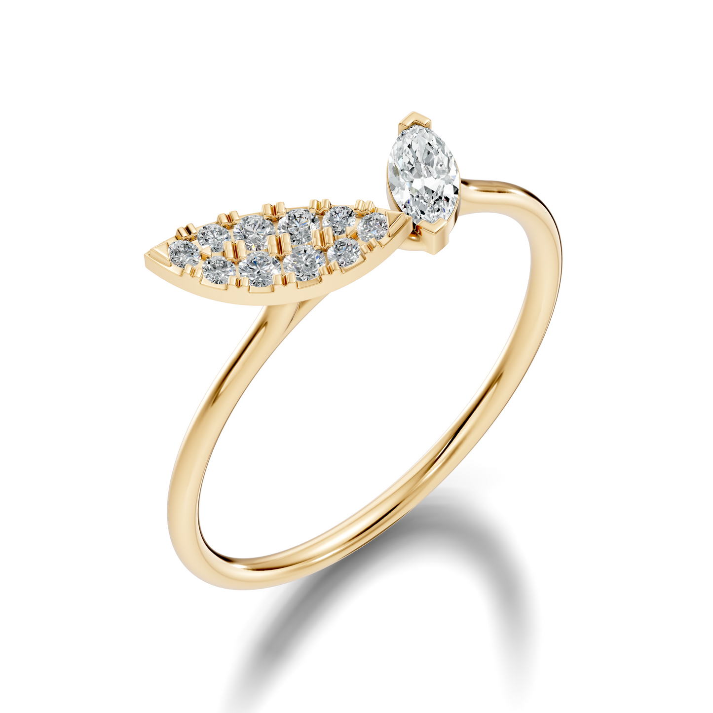 Vintage Marquise and Round Cut Diamond Unique Handcrafted Classic Dainty Party Wear Ring For Women's - HIGHCARAT DIAMONDS
