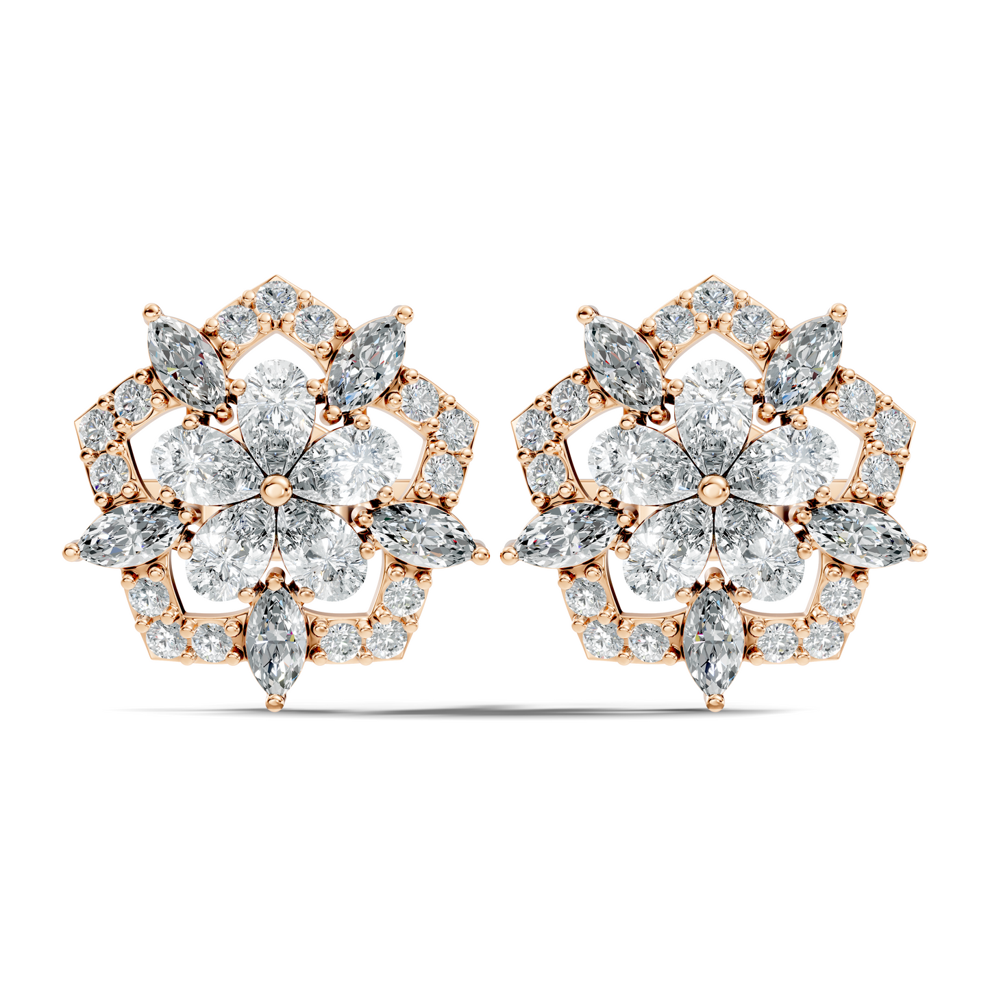 Vintage Round Cut Lab-Grown Diamond Stud Earrings in 18K Solid Yellow Gold - HIGHCARAT DIAMONDS