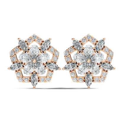 Vintage Round Cut Lab-Grown Diamond Stud Earrings in 18K Solid Yellow Gold - HIGHCARAT DIAMONDS