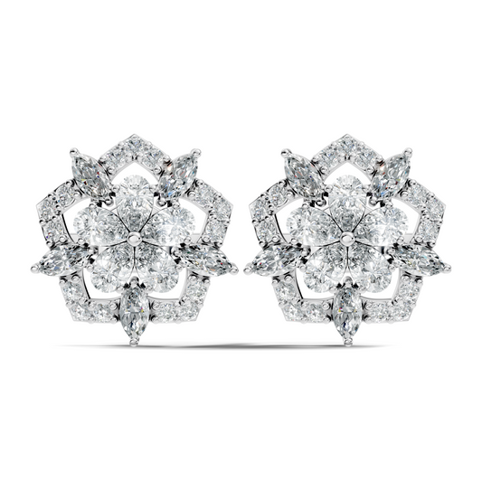 Vintage Round Cut Lab-Grown Diamond Stud Earrings in 18K Solid Yellow Gold - HIGHCARAT DIAMONDS