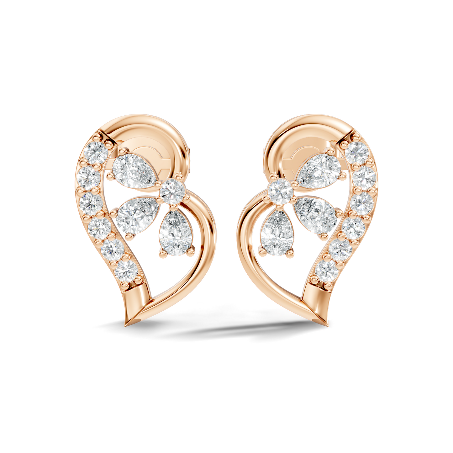 Round And Pear Shape Lab Grown Lab Grown & Natural Diamond  Unique  Style Earrings For Her - HIGHCARAT DIAMONDS