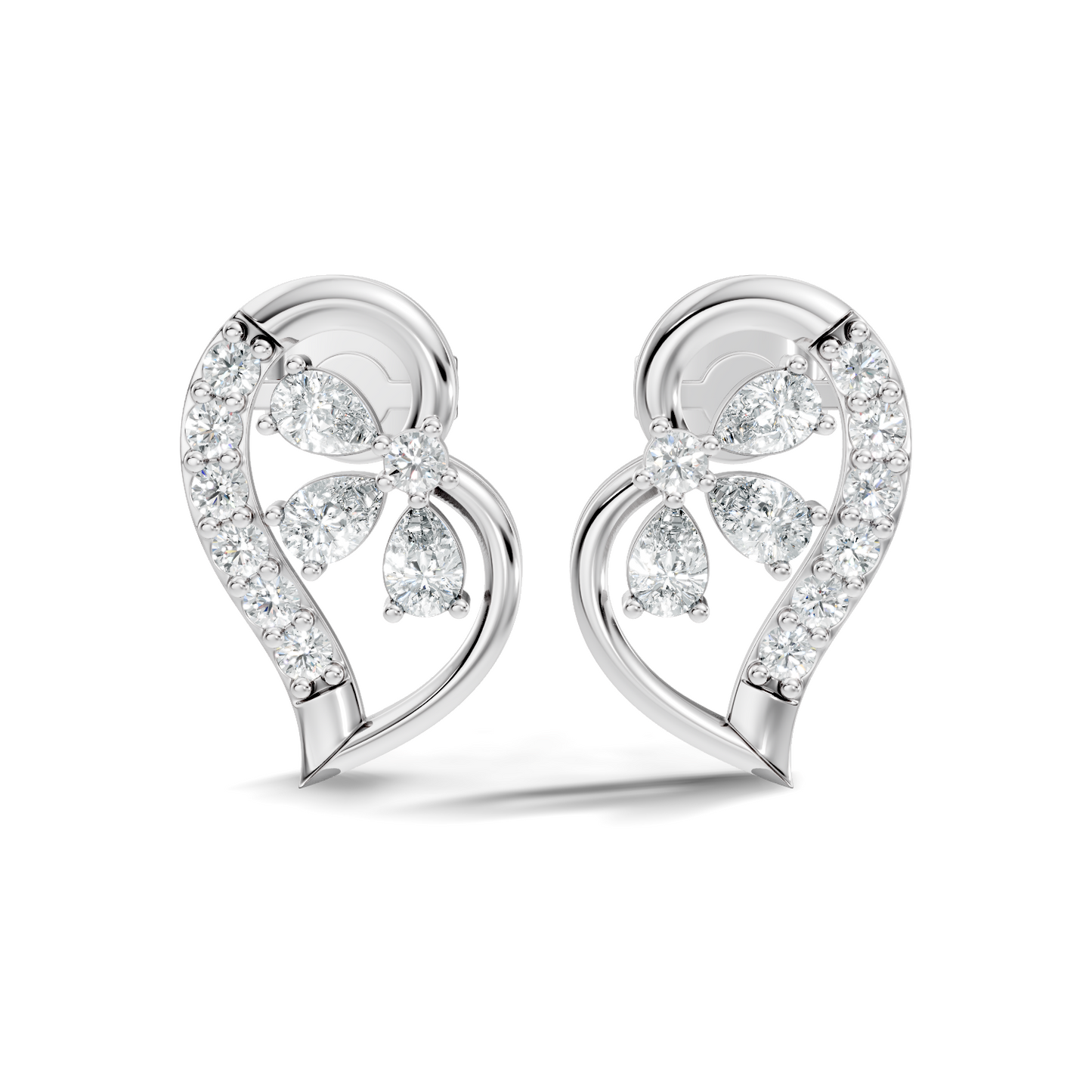 Round And Pear Shape Lab Grown Lab Grown & Natural Diamond  Unique  Style Earrings For Her - HIGHCARAT DIAMONDS
