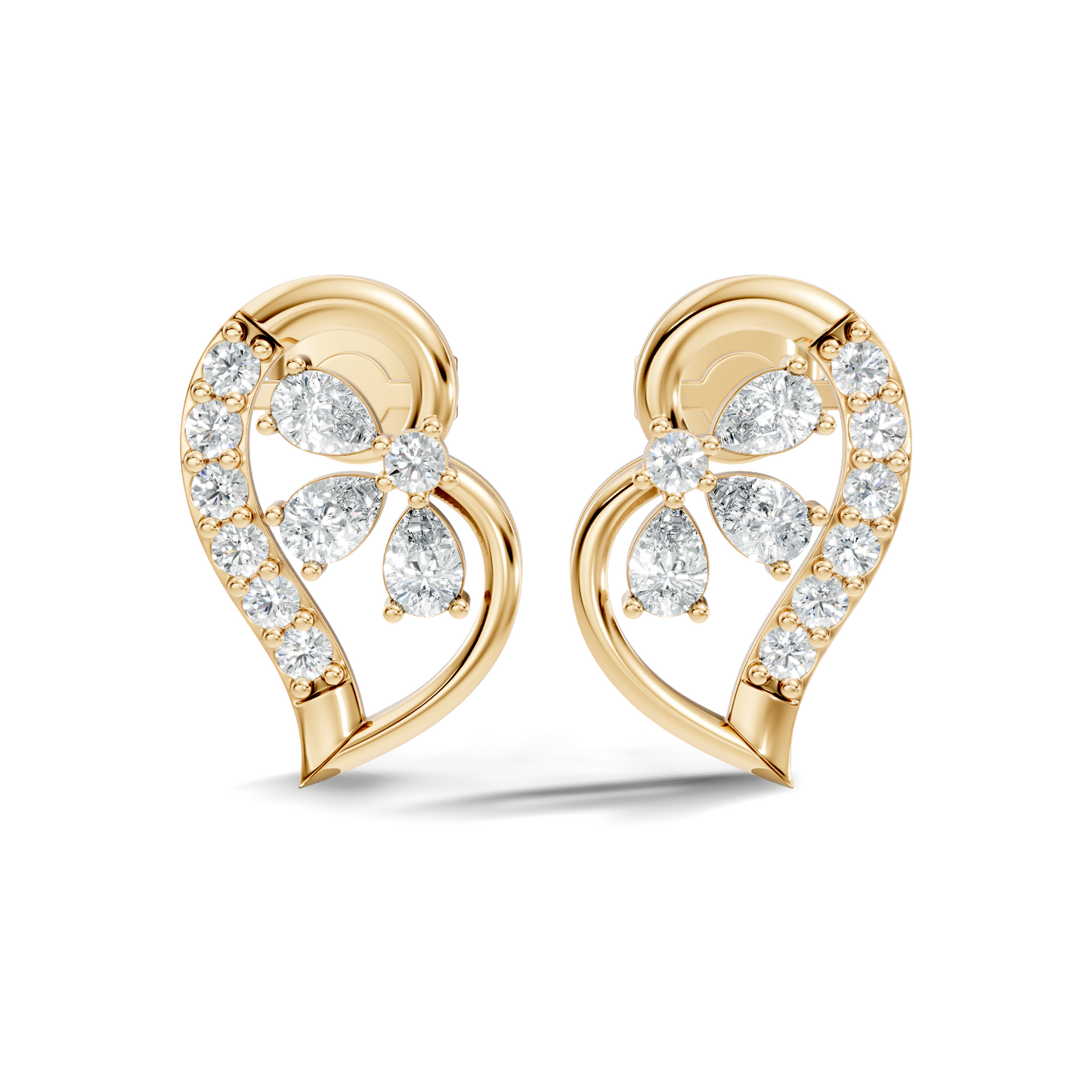 Round And Pear Shape Lab Grown Lab Grown & Natural Diamond  Unique  Style Earrings For Her - HIGHCARAT DIAMONDS