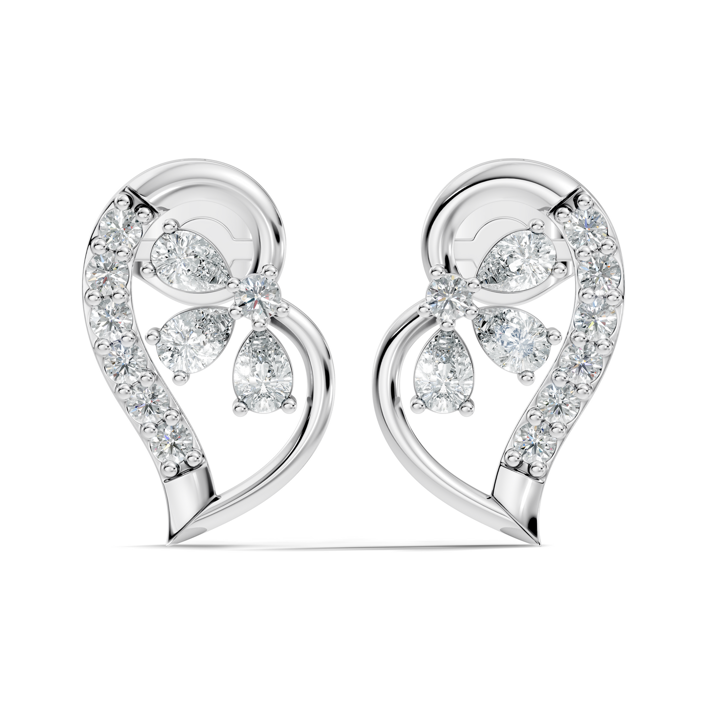 Round And Pear Shape Lab Grown Lab Grown & Natural Diamond  Unique  Style Earrings For Her - HIGHCARAT DIAMONDS