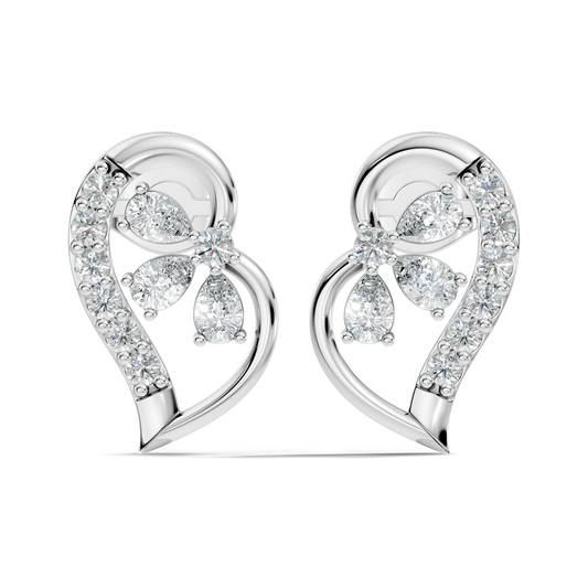 Round And Pear Shape Lab Grown Lab Grown & Natural Diamond  Unique  Style Earrings For Her - HIGHCARAT DIAMONDS