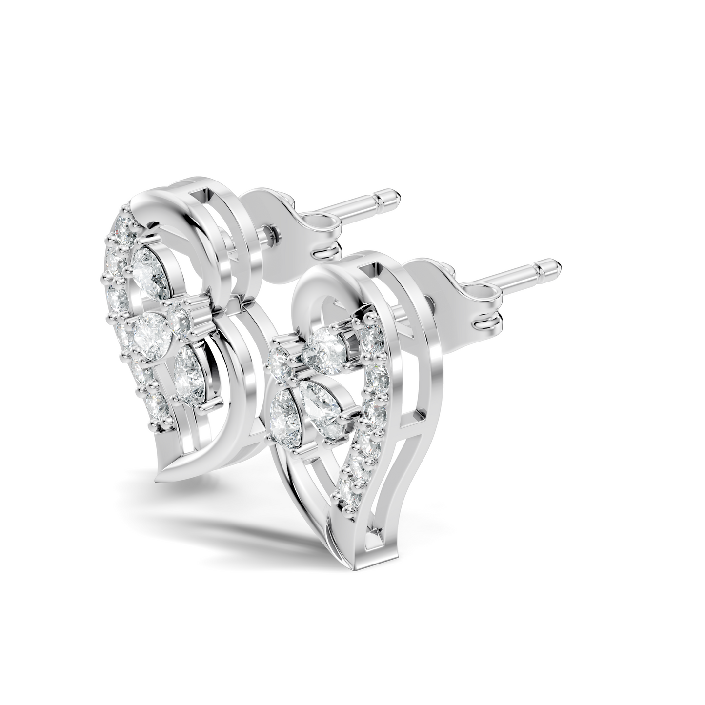 Round And Pear Shape Lab Grown Lab Grown & Natural Diamond  Unique  Style Earrings For Her - HIGHCARAT DIAMONDS