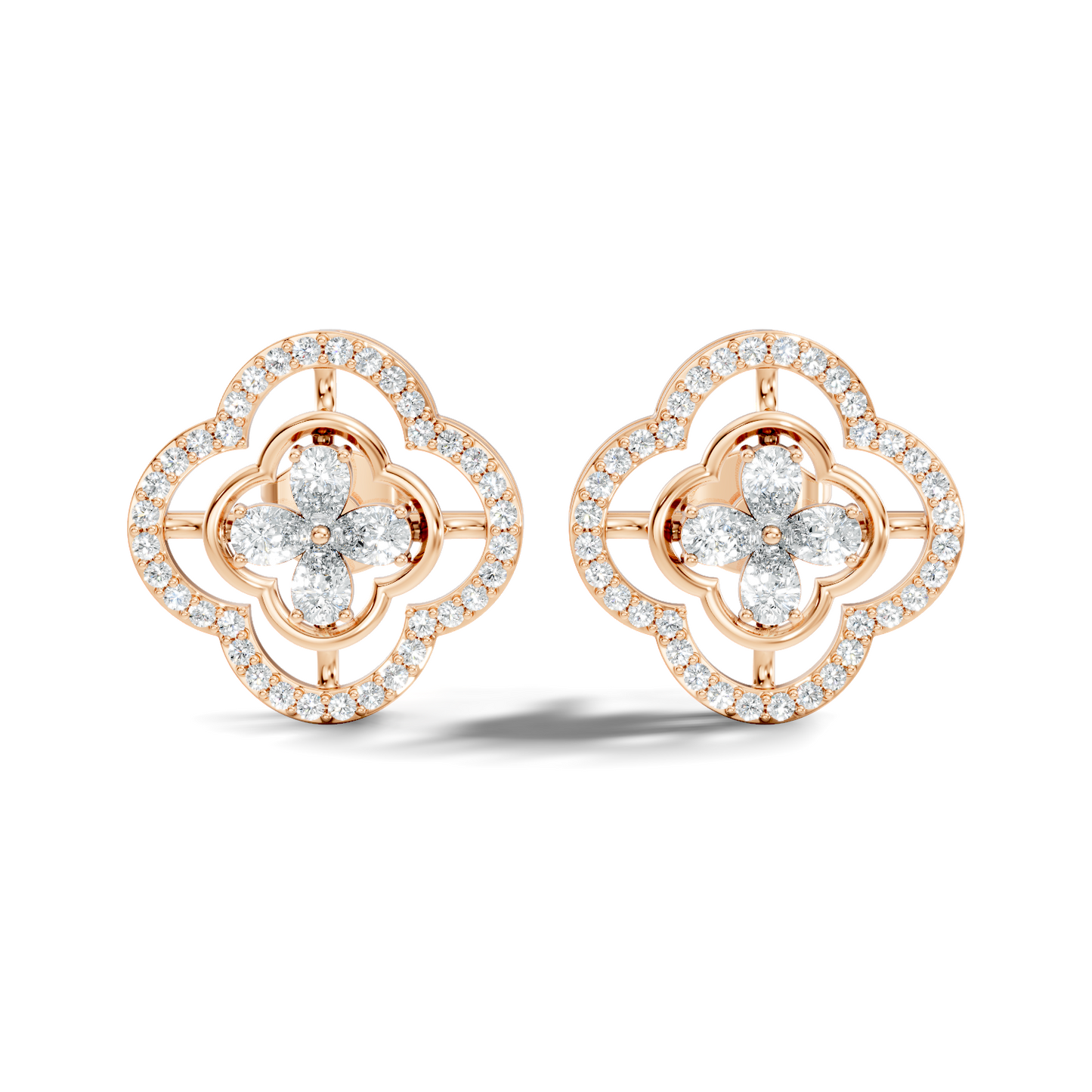 Pear & Round Shape Natural And Lab Grown Diamond Stunning Every Occasion Wear Diamond earrings For Her - HIGHCARAT DIAMONDS