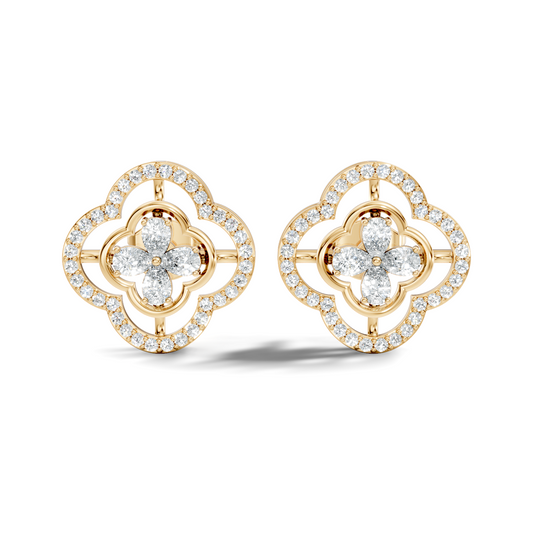 Pear & Round Shape Natural And Lab Grown Diamond Stunning Every Occasion Wear Diamond earrings For Her - HIGHCARAT DIAMONDS
