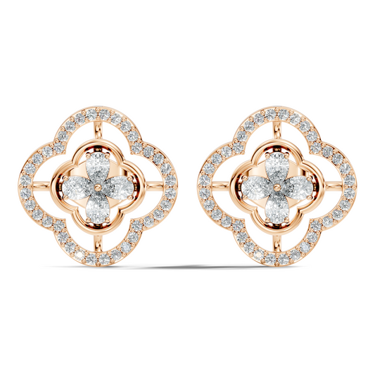 Pear & Round Shape Natural And Lab Grown Diamond Stunning Every Occasion Wear Diamond earrings For Her - HIGHCARAT DIAMONDS