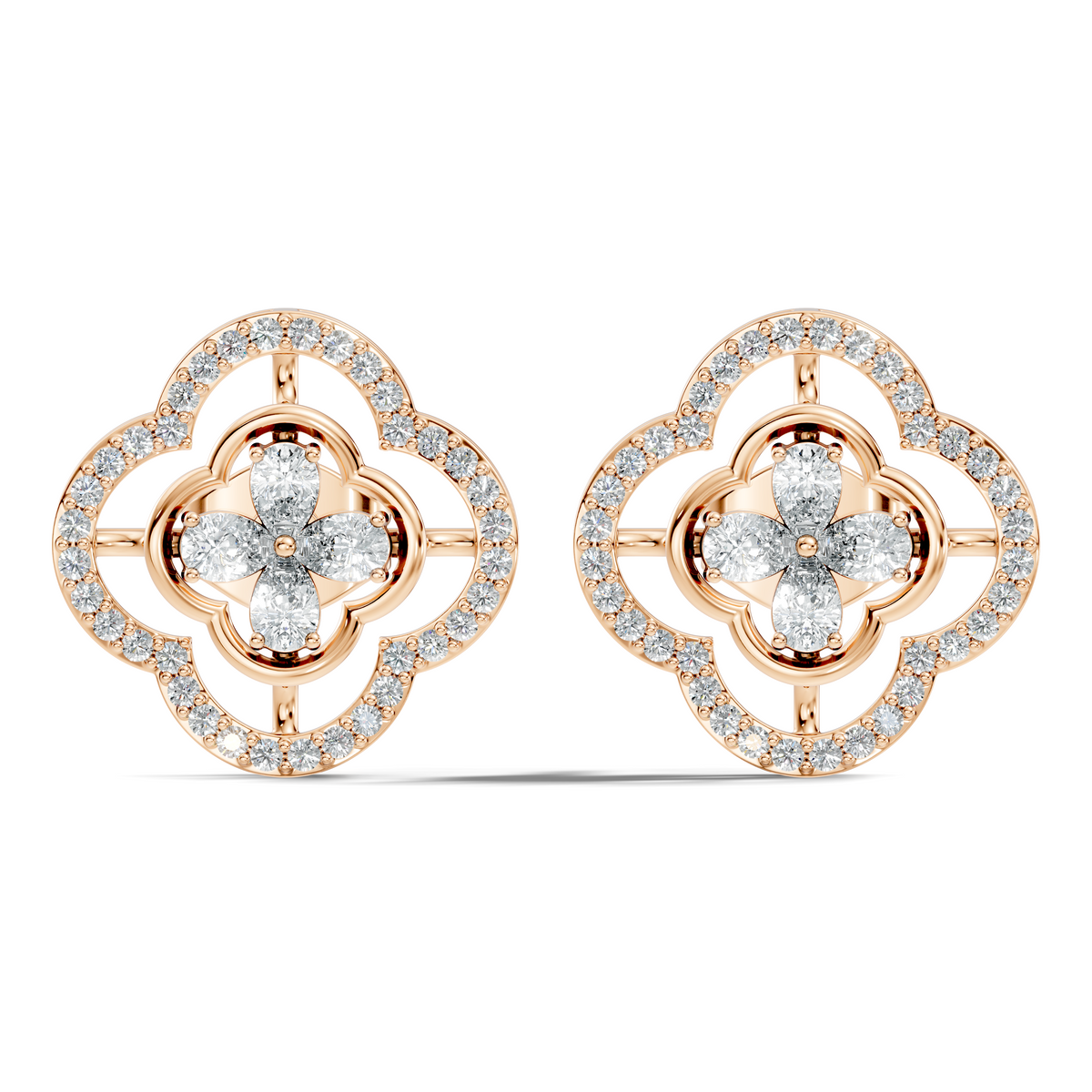 Pear & Round Shape Natural And Lab Grown Diamond Stunning Every Occasion Wear Diamond earrings For Her - HIGHCARAT DIAMONDS
