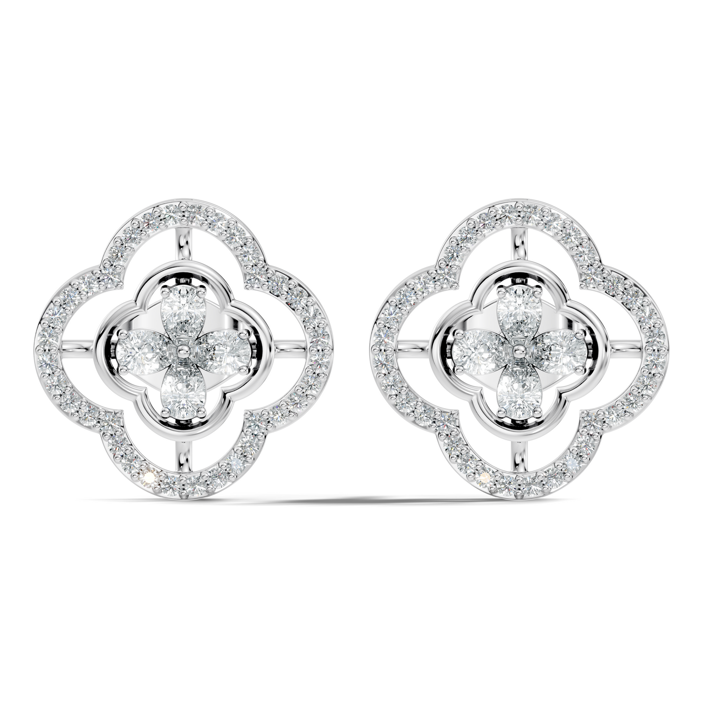 Pear & Round Shape Natural And Lab Grown Diamond Stunning Every Occasion Wear Diamond earrings For Her - HIGHCARAT DIAMONDS