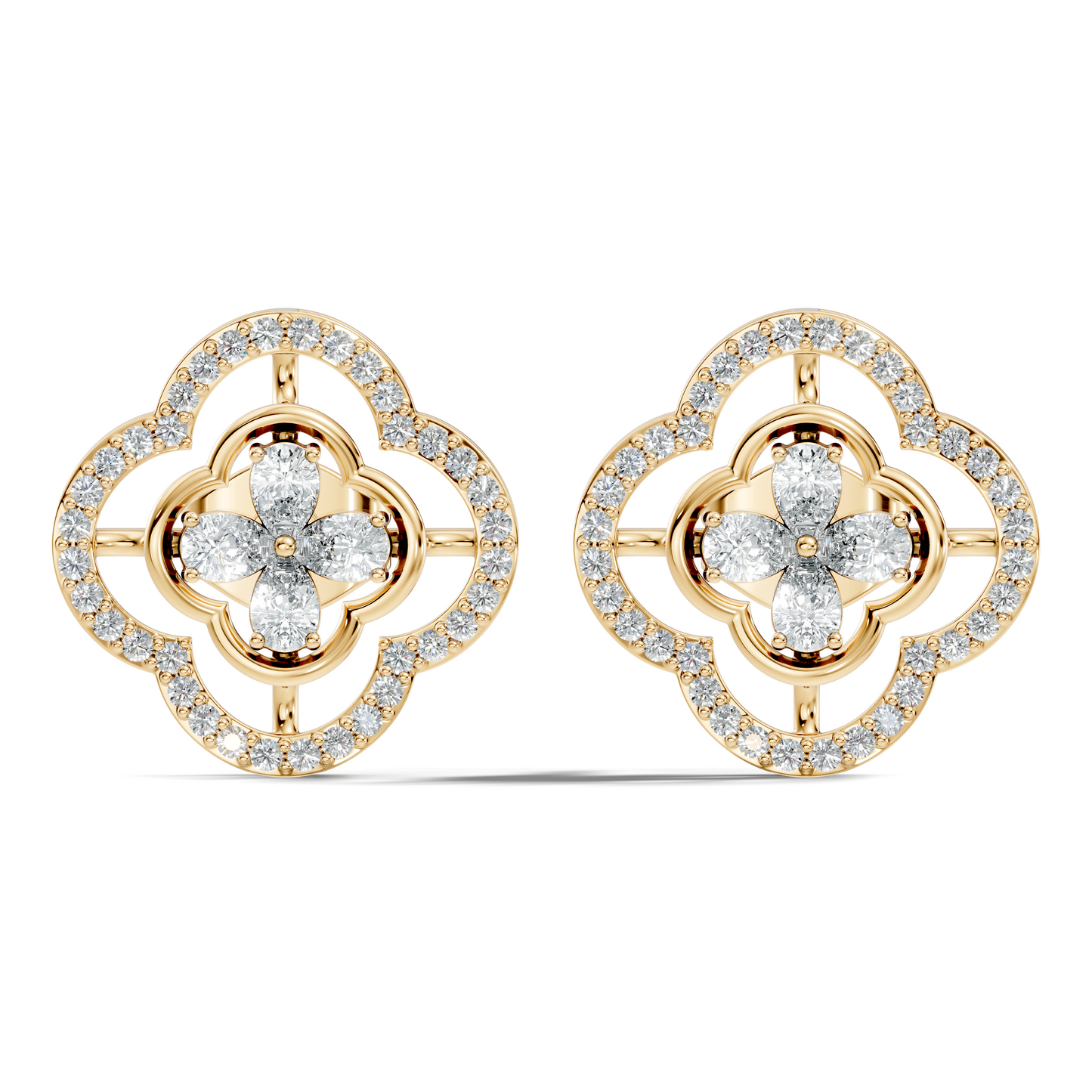 Pear & Round Shape Natural And Lab Grown Diamond Stunning Every Occasion Wear Diamond earrings For Her - HIGHCARAT DIAMONDS