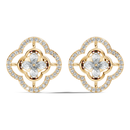 Pear & Round Shape Natural And Lab Grown Diamond Stunning Every Occasion Wear Diamond earrings For Her - HIGHCARAT DIAMONDS