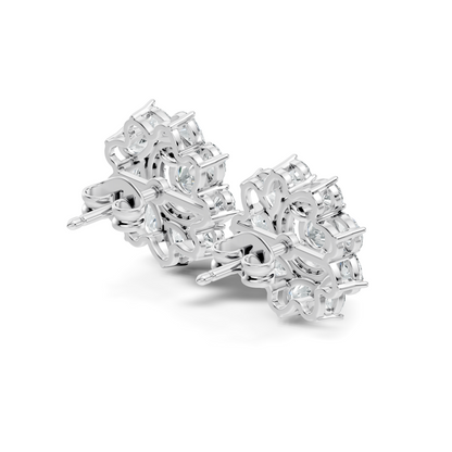 10k Solid Gold 3.78 Ct Round & Pear Shape Lab Grown-Natural Diamond Elegance Beautiful Vintage Diamond Earrings For Her - HIGHCARAT DIAMONDS