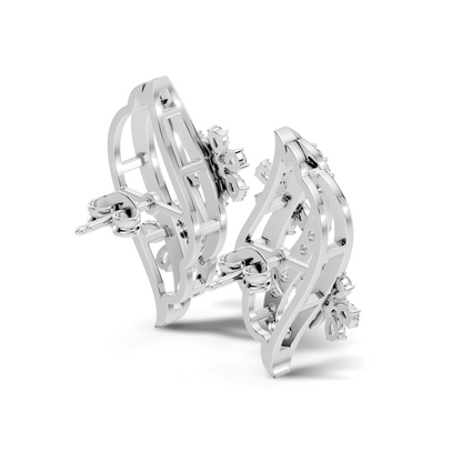 3.80 Ct Pear & Round Shapes Elegance Unique 18k Solid Gold Diamond Earrings For Her - HIGHCARAT DIAMONDS