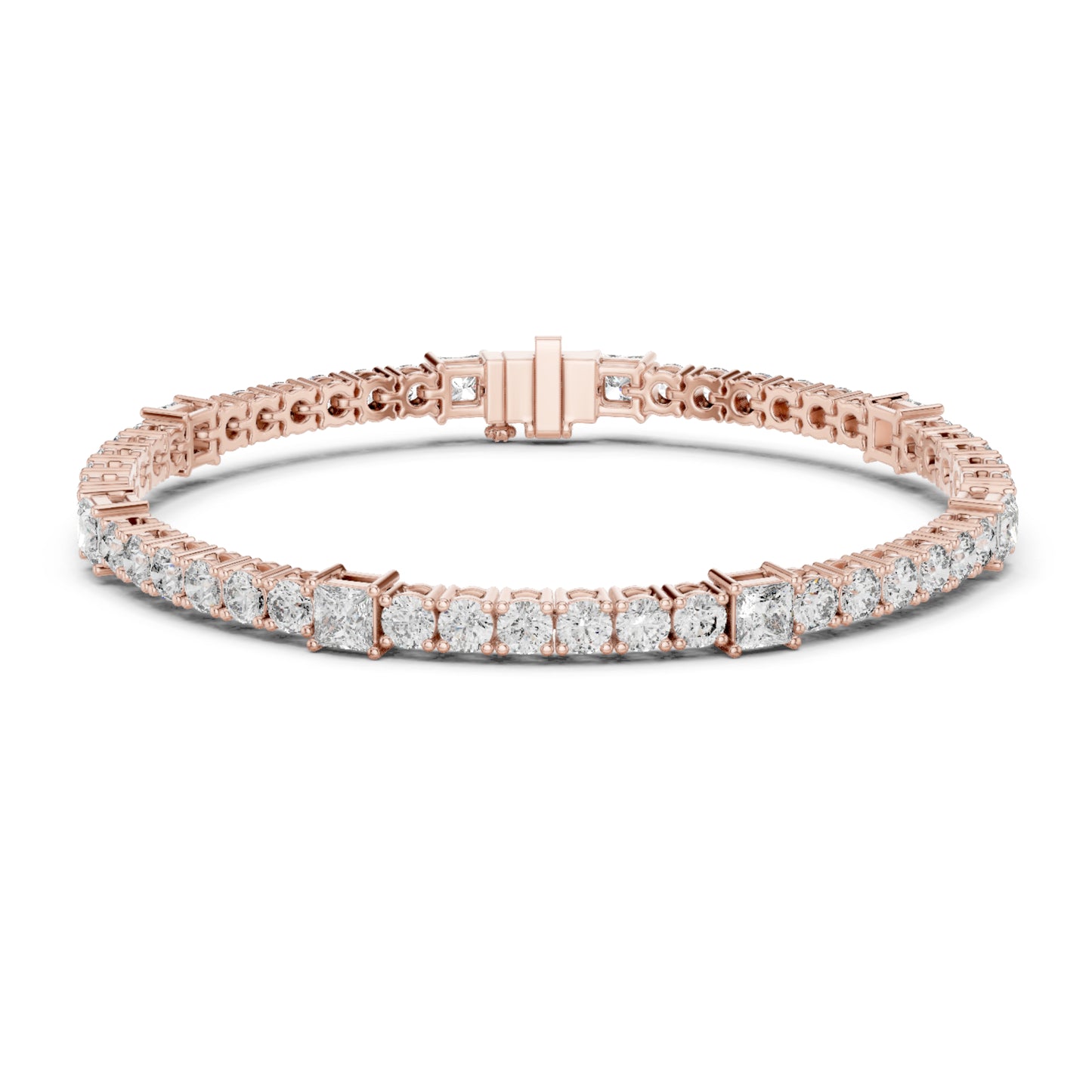 6.52Ct Round and Princess Cut White Colorless Lab Grown Diamond Unique Vintage Elegant Classic Wedding  Bracelet Gift For Women's - HIGHCARAT DIAMONDS
