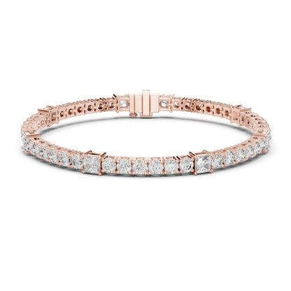 6.52Ct Round and Princess Cut White Colorless Lab Grown Diamond Unique Vintage Elegant Classic Wedding  Bracelet Gift For Women's - HIGHCARAT DIAMONDS