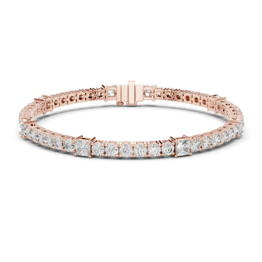 6.52Ct Round and Princess Cut White Colorless Lab Grown Diamond Unique Vintage Elegant Classic Wedding  Bracelet Gift For Women's - HIGHCARAT DIAMONDS