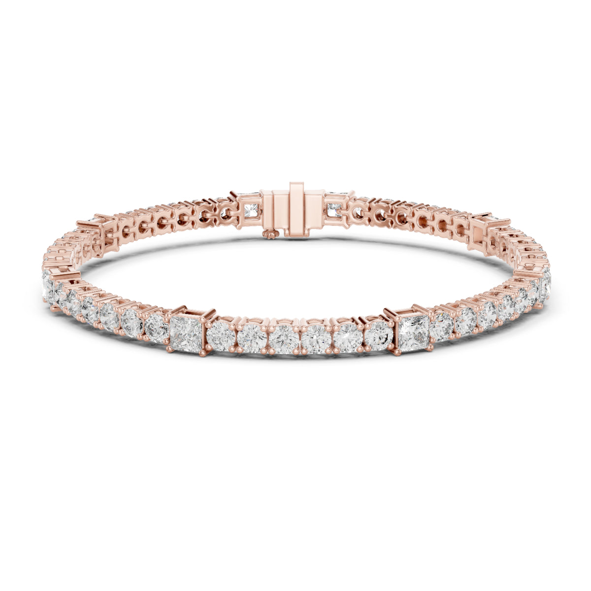 6.52Ct Round and Princess Cut White Colorless Lab Grown Diamond Unique Vintage Elegant Classic Wedding  Bracelet Gift For Women's - HIGHCARAT DIAMONDS