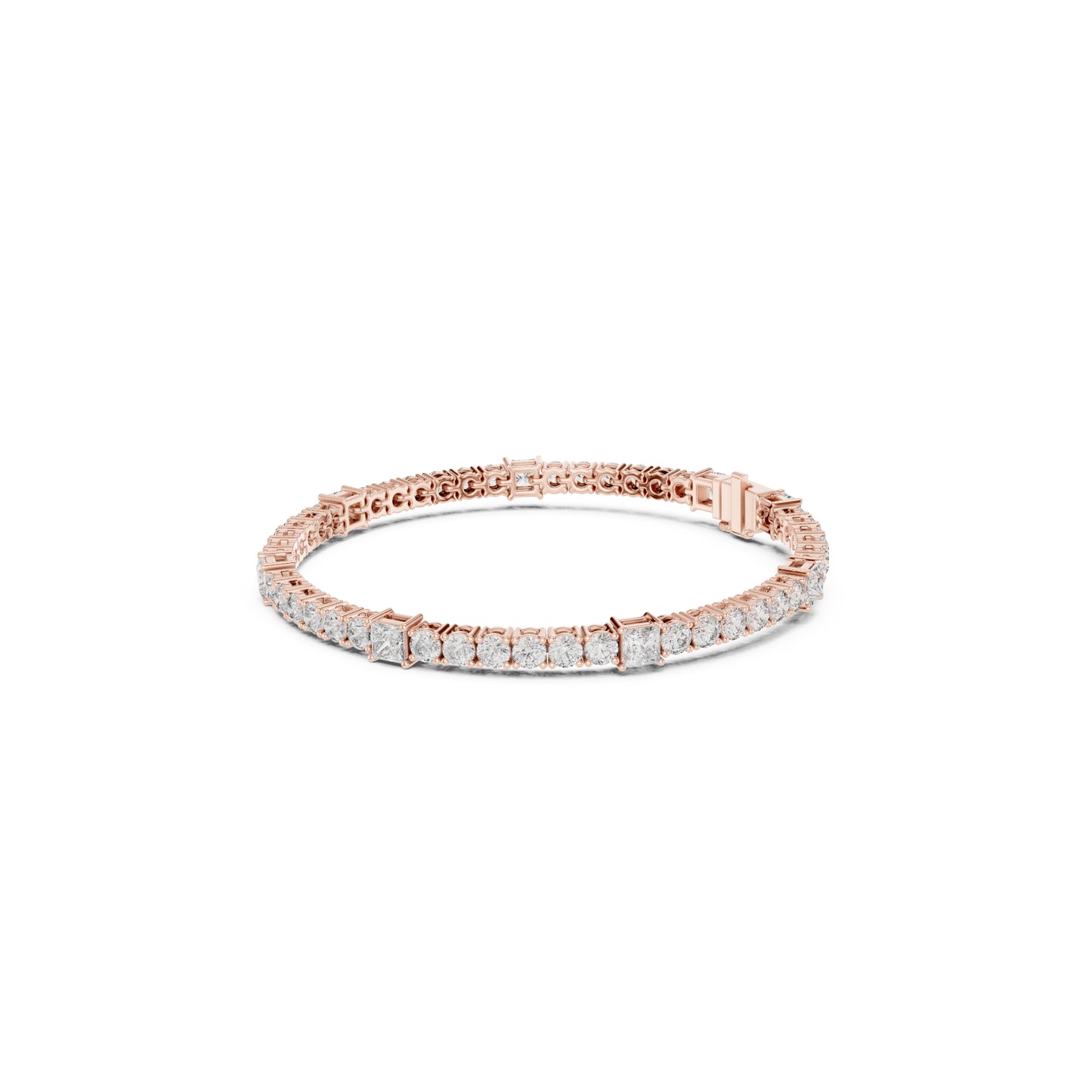 6.52Ct Round and Princess Cut White Colorless Lab Grown Diamond Unique Vintage Elegant Classic Wedding  Bracelet Gift For Women's - HIGHCARAT DIAMONDS