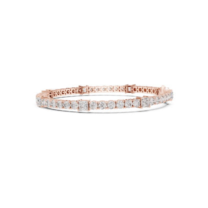 6.52Ct Round and Princess Cut White Colorless Lab Grown Diamond Unique Vintage Elegant Classic Wedding  Bracelet Gift For Women's - HIGHCARAT DIAMONDS