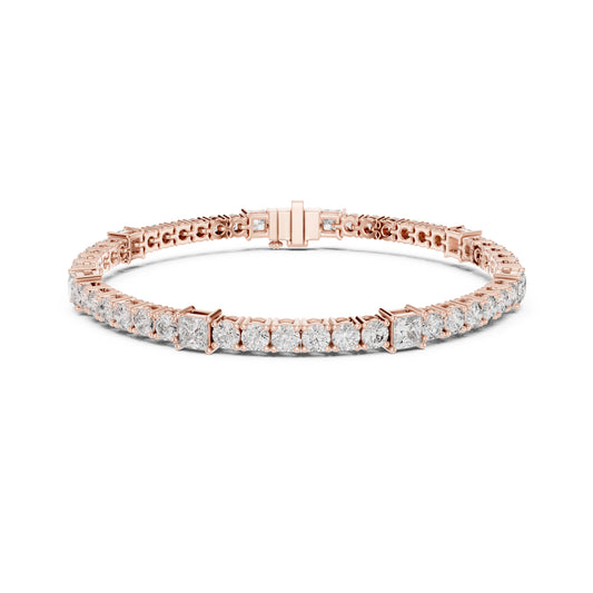6.52Ct Round and Princess Cut White Colorless Lab Grown Diamond Unique Vintage Elegant Classic Wedding  Bracelet Gift For Women's - HIGHCARAT DIAMONDS
