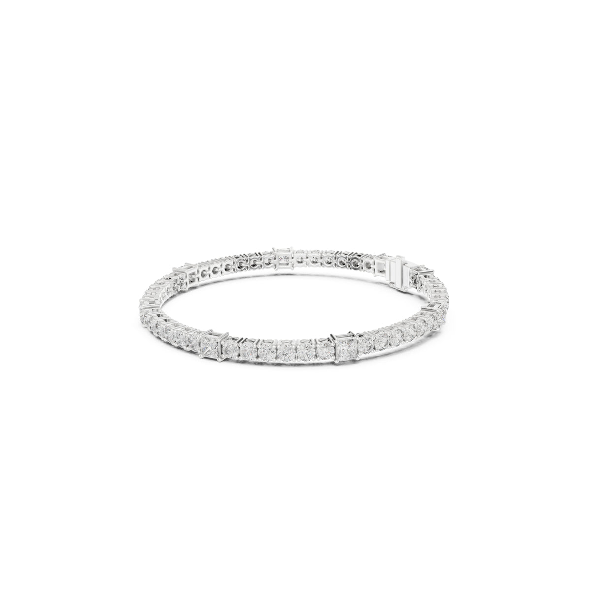 6.52Ct Round and Princess Cut White Colorless Lab Grown Diamond Unique Vintage Elegant Classic Wedding  Bracelet Gift For Women's - HIGHCARAT DIAMONDS