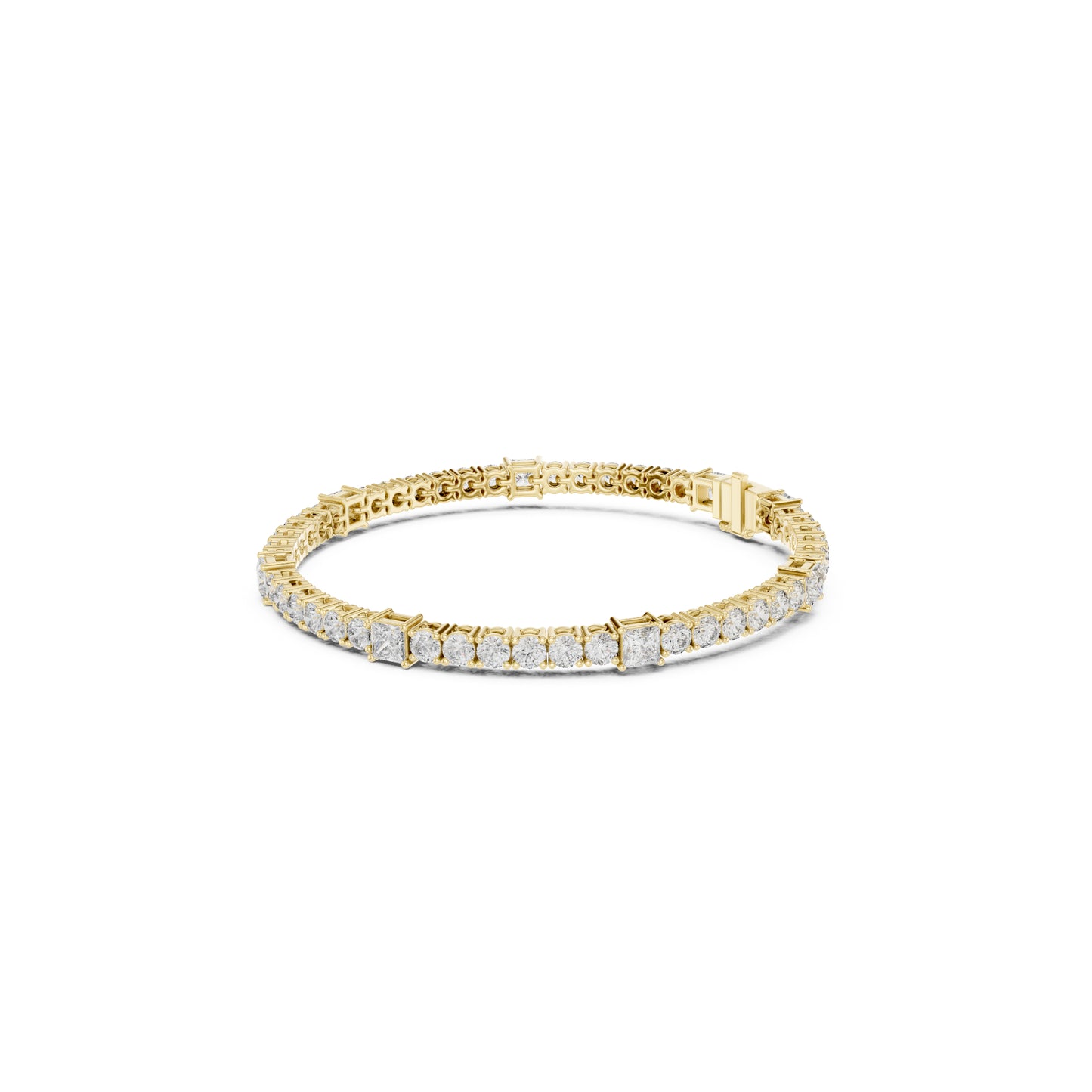 6.52Ct Round and Princess Cut White Colorless Lab Grown Diamond Unique Vintage Elegant Classic Wedding  Bracelet Gift For Women's - HIGHCARAT DIAMONDS
