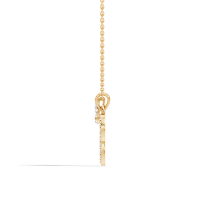 Round cut Lab Grown Diamond P Initial Letter Pendant - HIGHCARAT DIAMONDS