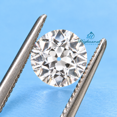 Close-Up of Classic Round Old Mine Cut Lab Grown Diamond