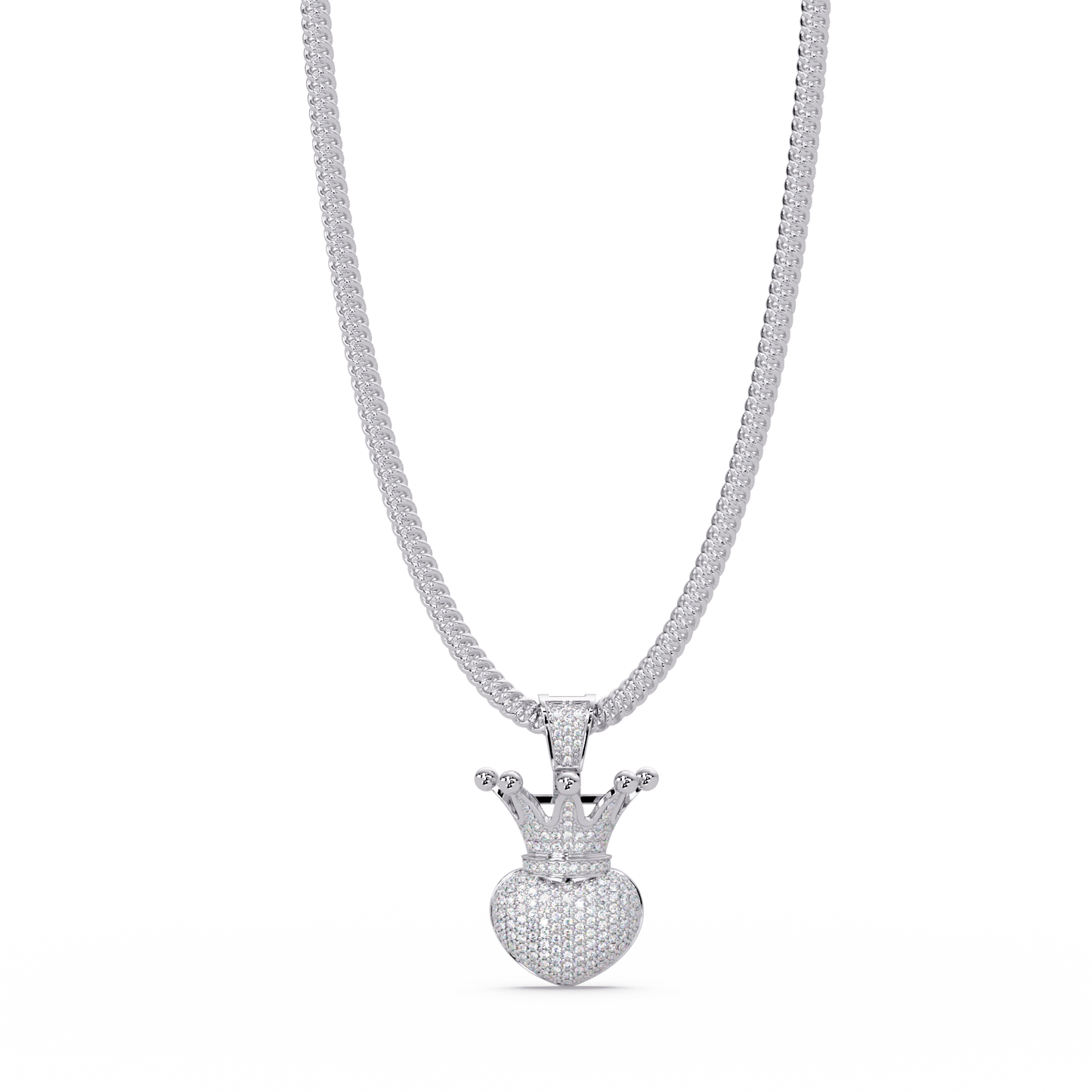 Royal Crown Heart Lab Grown Diamond Pendant Necklace - HIGHCARAT DIAMONDS