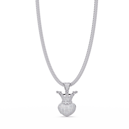 Royal Crown Heart Lab Grown Diamond Pendant Necklace - HIGHCARAT DIAMONDS
