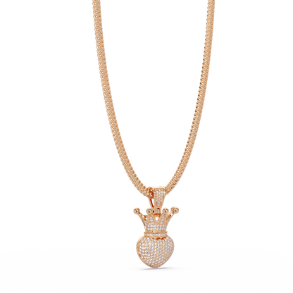 Royal Crown Heart Lab Grown Diamond Pendant Necklace - HIGHCARAT DIAMONDS