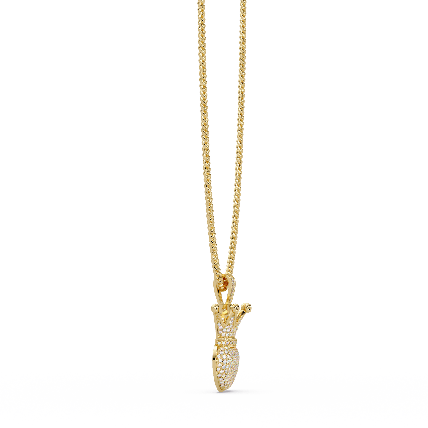 Royal Crown Heart Lab Grown Diamond Pendant Necklace - HIGHCARAT DIAMONDS