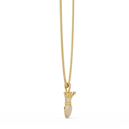 Royal Crown Heart Lab Grown Diamond Pendant Necklace - HIGHCARAT DIAMONDS