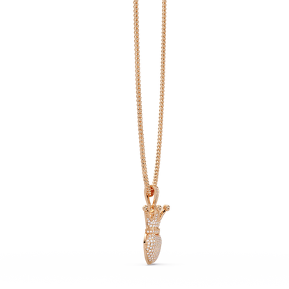 Royal Crown Heart Lab Grown Diamond Pendant Necklace - HIGHCARAT DIAMONDS