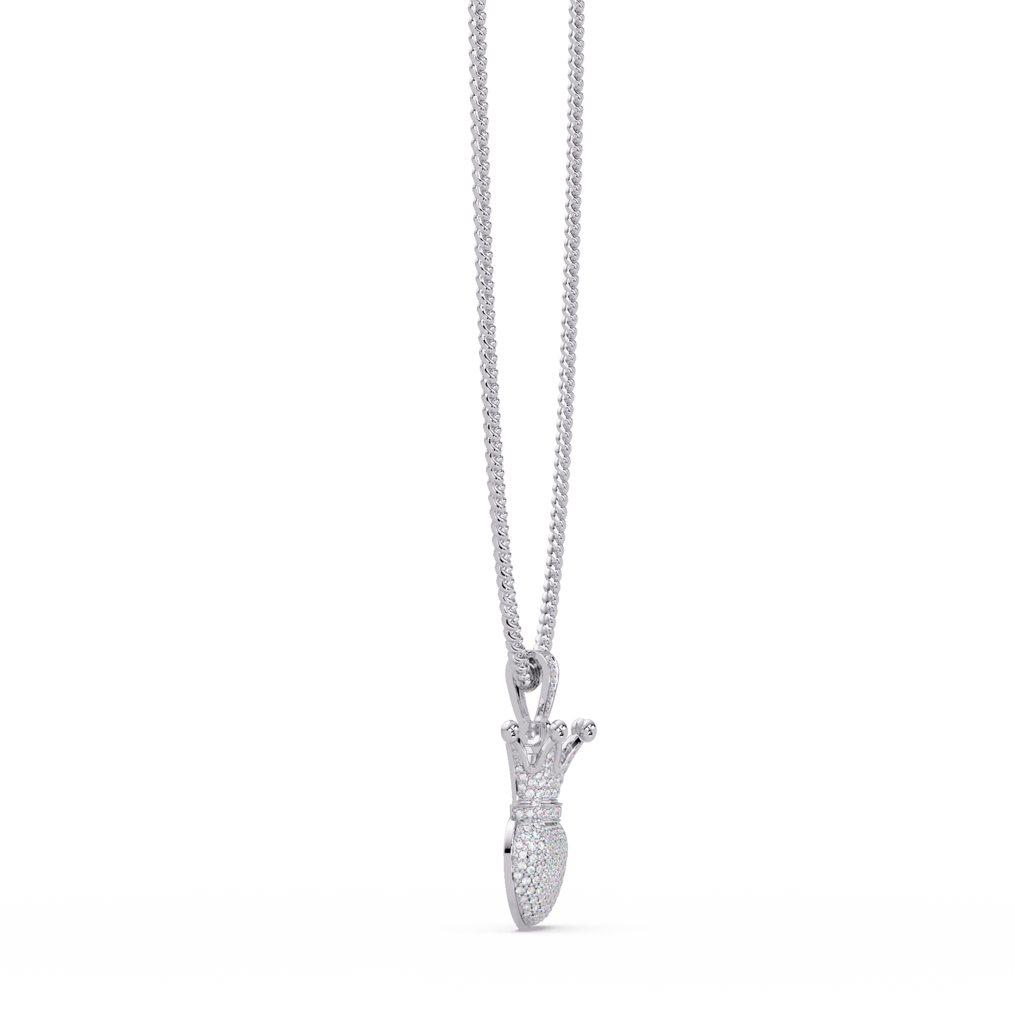 Royal Crown Heart Lab Grown Diamond Pendant Necklace - HIGHCARAT DIAMONDS