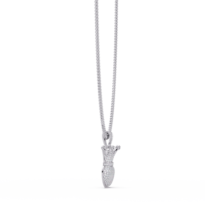 Royal Crown Heart Lab Grown Diamond Pendant Necklace - HIGHCARAT DIAMONDS