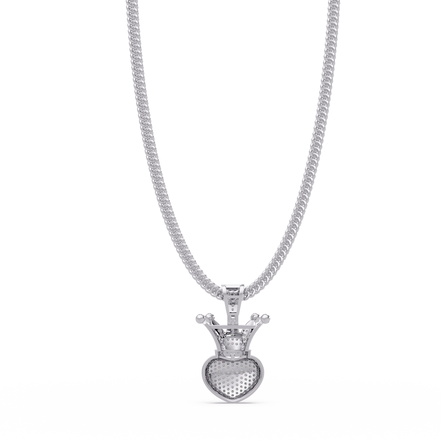 Royal Crown Heart Lab Grown Diamond Pendant Necklace - HIGHCARAT DIAMONDS