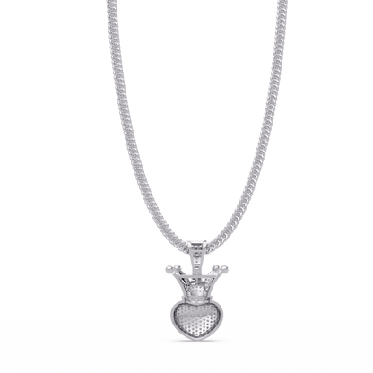 Royal Crown Heart Lab Grown Diamond Pendant Necklace - HIGHCARAT DIAMONDS