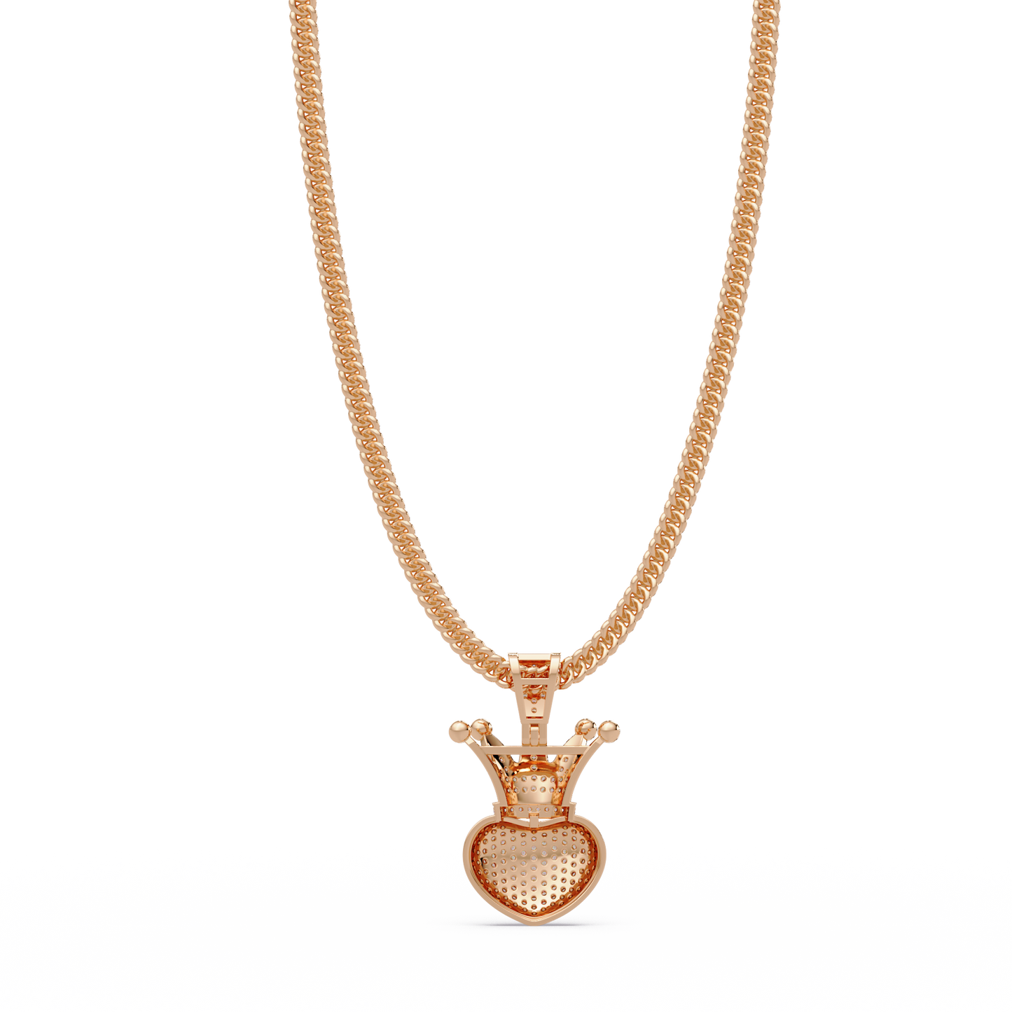 Royal Crown Heart Lab Grown Diamond Pendant Necklace - HIGHCARAT DIAMONDS