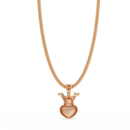 Royal Crown Heart Lab Grown Diamond Pendant Necklace - HIGHCARAT DIAMONDS