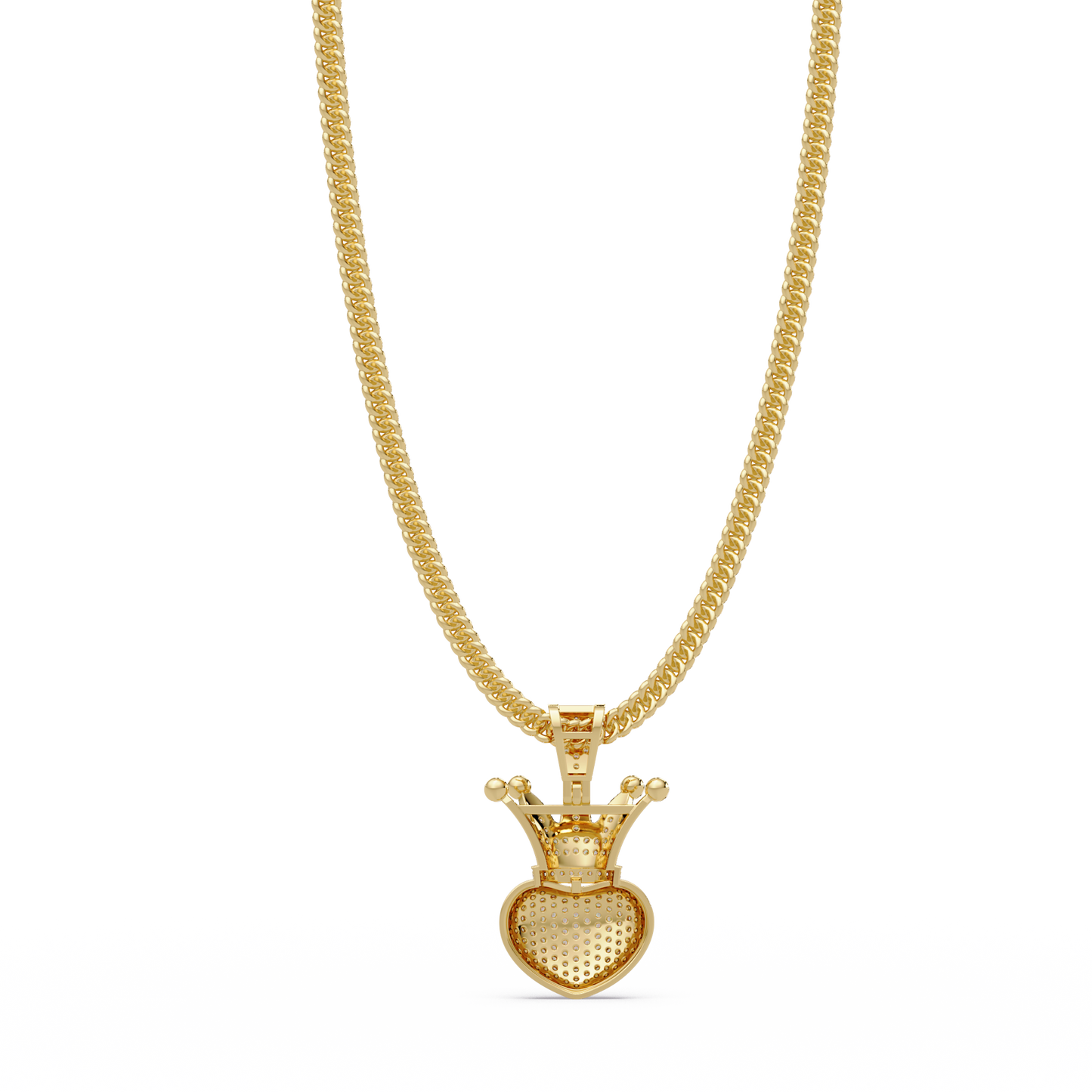Royal Crown Heart Lab Grown Diamond Pendant Necklace - HIGHCARAT DIAMONDS